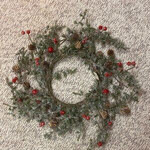 Festive Green and Red Holiday Wreath